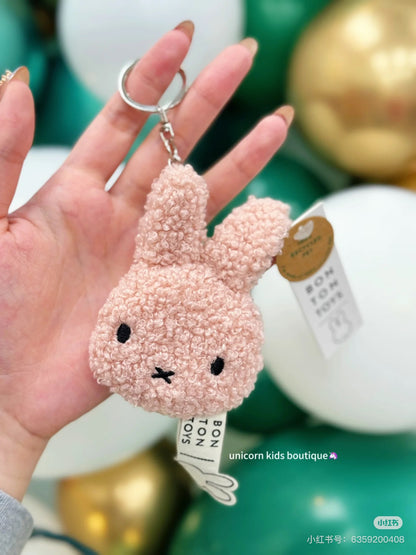 Miffy米菲｜BON TON TOYS -Flat Keychain ECO Tiny Teddy脸型毛绒钥匙扣挂件/包挂 | 约10 cm - 4&quot;