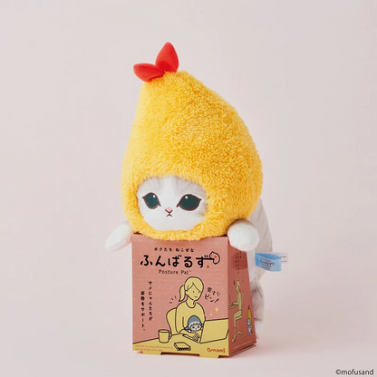 Mofusand｜Study Buddy Plush Toy - Cat / Fried Shrimp Nyan鲨鱼猫坐姿矫正贴贴毛绒玩偶｜约H360 x W145 x D180mm