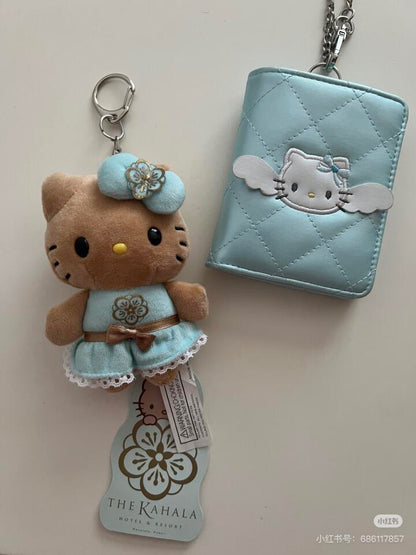 Sanrio三丽鸥｜Sanrio Original Bi-fold Card Case  / Dreaming Angel水色天使爱神系列蓝色卡包｜约W9×D1.5×H10.8cm