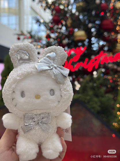 Sanrio三丽鸥｜Mascot Charm / Fluffy Snow Rabbit冬日毛茸茸银白初雪小兔系列可爱角色玩偶挂件/包挂｜约10×4×16.5cm