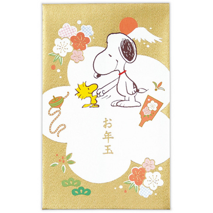 SNOOPY史努比｜Peanuts蛇年豪华金色新年贺卡信封红包套装/3枚入｜约105×65mm