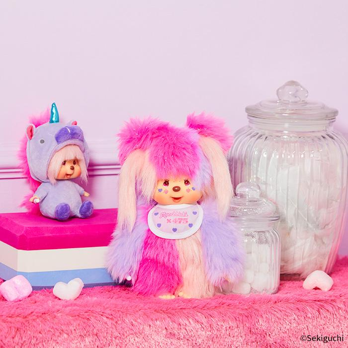 【restock soon】Monchhichi｜Shinako475 x Monchhichi S Cotton Candy Plush Dolls/PlushToy｜H21.5 x W14 x D7cm approx.