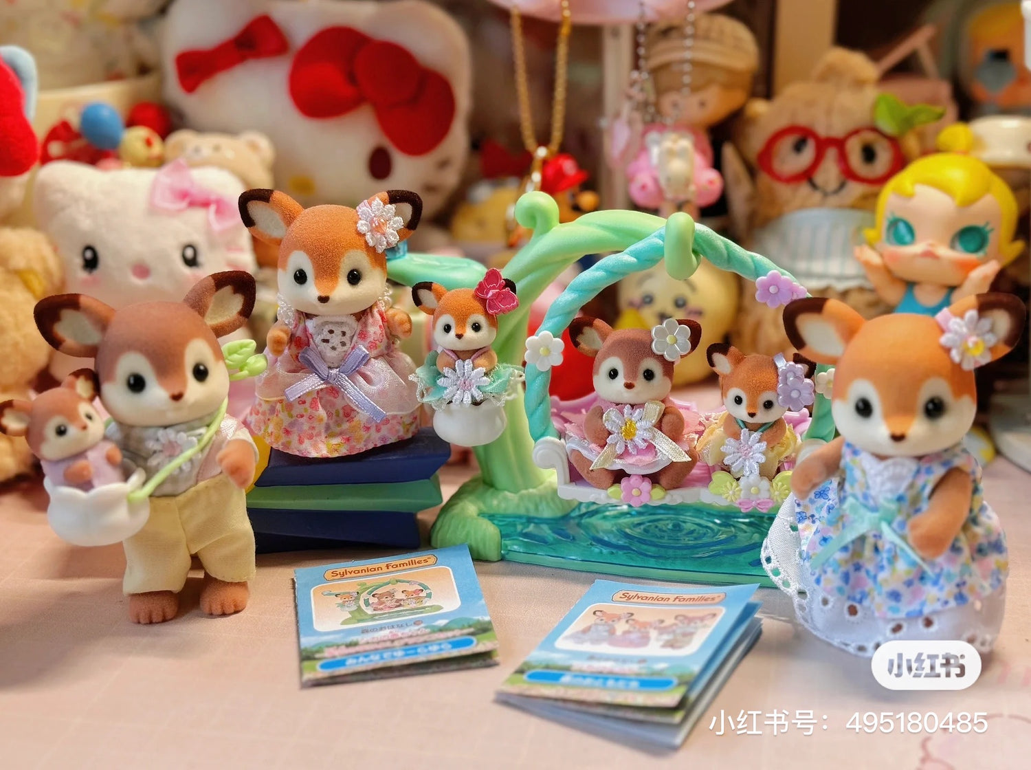 SylvanianFamilies森贝儿家族｜BABY DEER WATERSIDE SWING SET梅花鹿双胞胎水边荡秋千套组/玩具/过家家