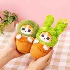 Mofusand｜Plant Plush Toy - Cat / Cactus with Flowers鲨鱼猫盆栽系列仙人球毛绒玩偶｜约160×115×100mm