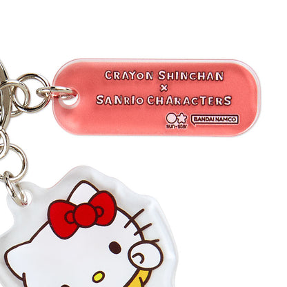 Sanrio｜Crayon shin-chan蜡笔小新联名Hello kitty和蜡笔小新钥匙扣｜3.5 x 0.3 x 4.3 cm &amp; 4 x 0.3 x 4.5 cm