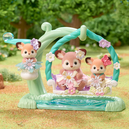 SylvanianFamilies森贝儿家族｜BABY DEER WATERSIDE SWING SET梅花鹿双胞胎水边荡秋千套组/玩具/过家家