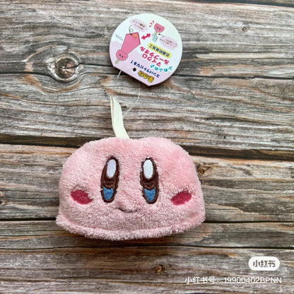 Kirby星之卡比｜粉色微笑卡比擦手巾/可收纳毛巾｜约9×12cm