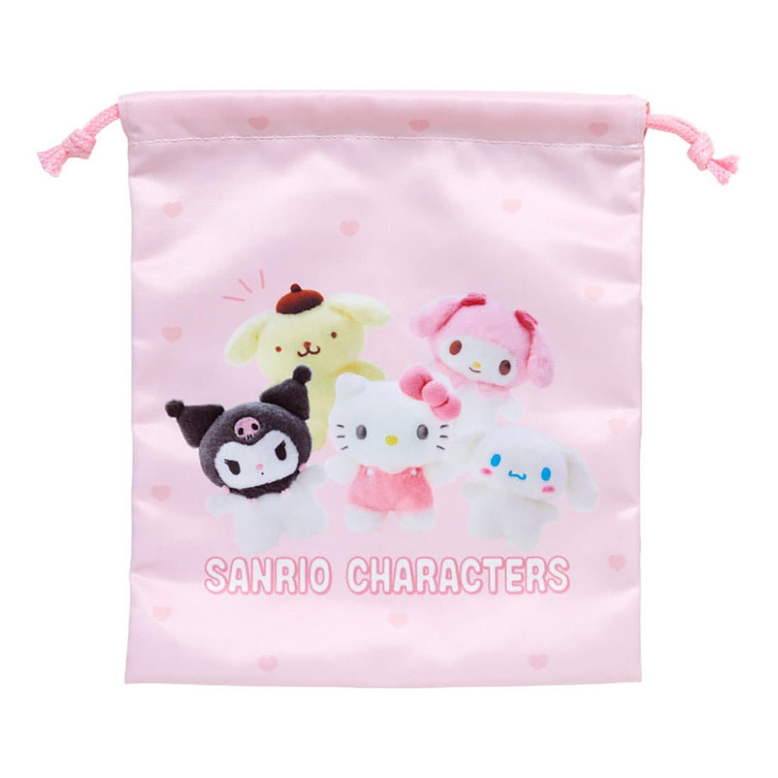 Sanrio｜ Drawstring Purse Set - Pitatto Friends Photo- Pitatto Friends Photo多巴胺格纹系列巾着包/束口包/收纳包｜约21×0.5×25cm