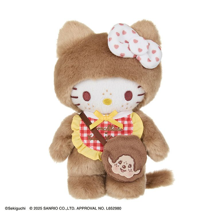 Monchhichi｜Monchhichi x Hello Kitty Plush S Hello Kitty｜H20 x W12 x D10cm approx.