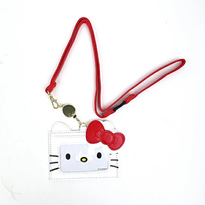 Sanrio三丽鸥｜Pass Case Card Holder with Reel &amp; Neck Strap/ Face可爱大脸角色卡套｜约108×76mm