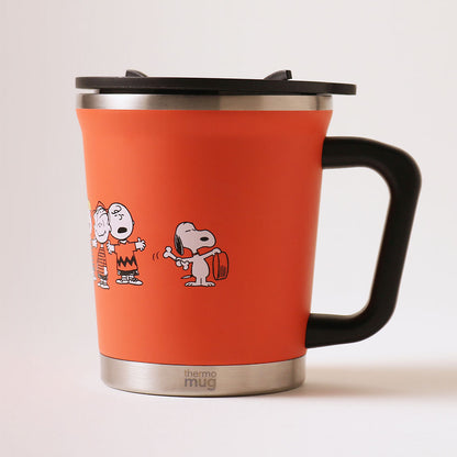 Snoopy｜cafe博多限定红色带盖保温手柄杯｜约0.3L