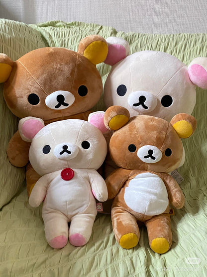 Rilakkuma轻松熊｜Korilakkuma Plush Doll M BASIC RILAKKUMA Favorite Things San-X超好摸轻松熊/小白熊毛绒玩偶公仔抱枕/靠垫｜约370×320×150mm