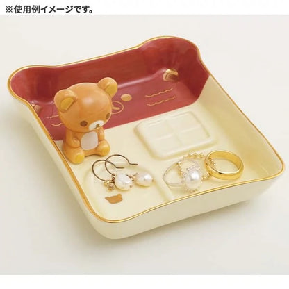 Rilakkuma轻松熊｜San-X Accessory Tray - Wonderful House轻松熊居家系列可爱陶瓷轻松熊首饰托盘/桌面摆件｜约125×110×44mm