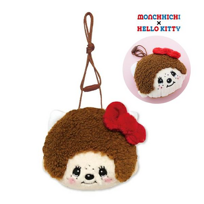 Monchhichi｜Monchhichi × Sanrio Mascot Neck Pouch - Hello Kitty｜123×130×50mm approx.