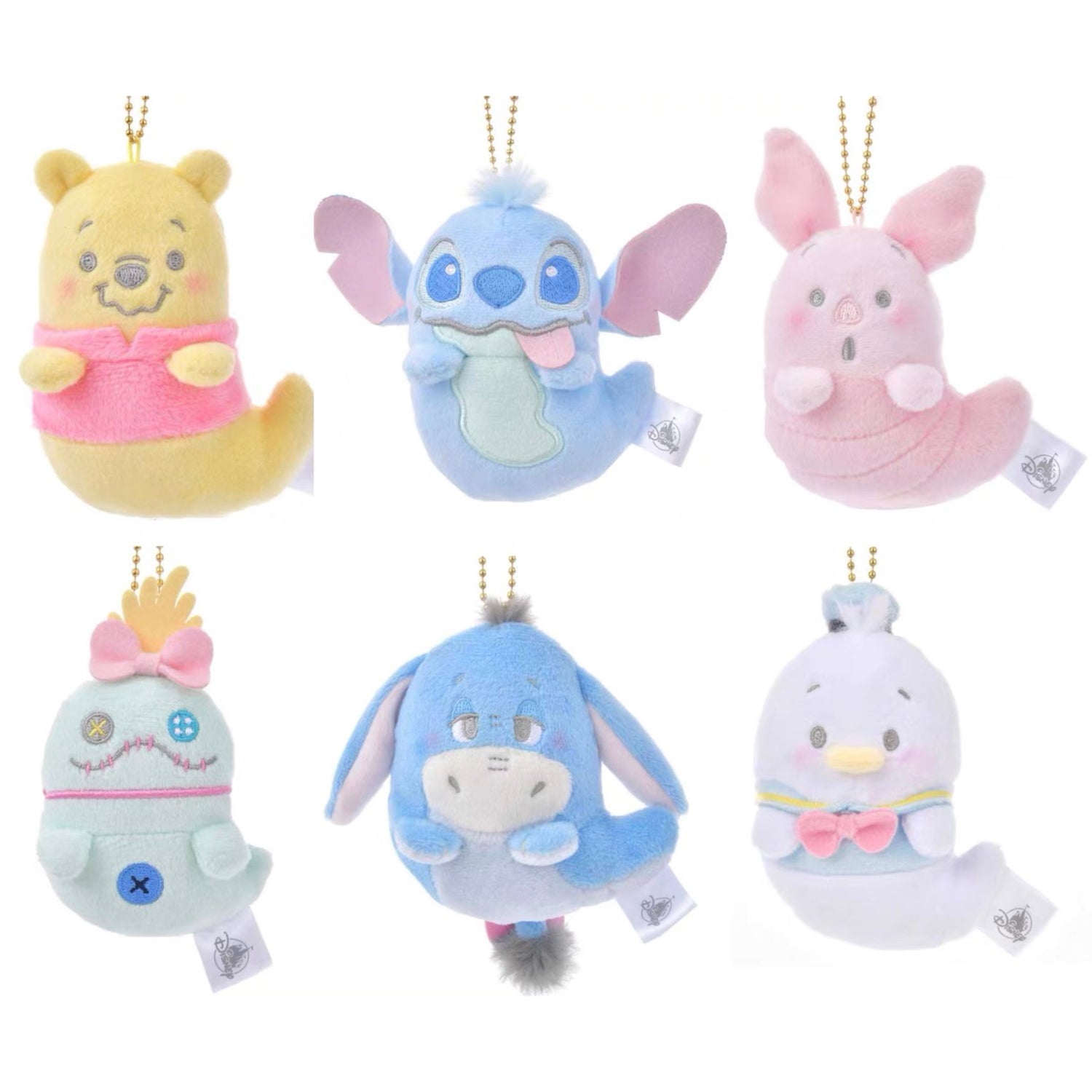 Disney迪士尼｜Fluffy Plush Keychain/ Halloween Ghost万圣节幽灵扁扁毛绒挂件/包挂｜ 约10.5 × 7 × 5cm