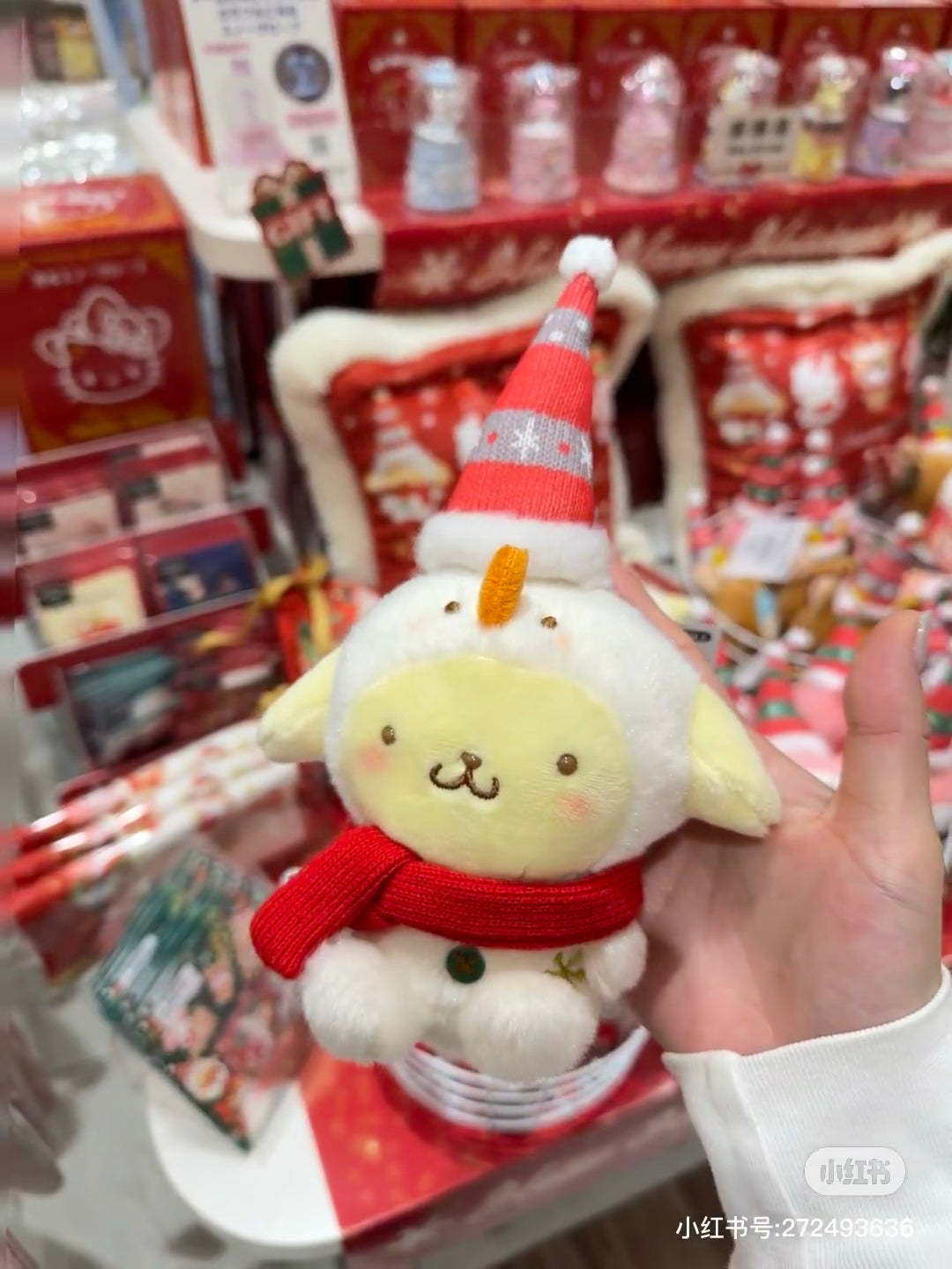 Sanrio三丽鸥｜Mascot Holde/ Christmas 2024圣诞限定可爱角色毛绒玩偶挂件/包挂｜约8.5×6.5×19cm