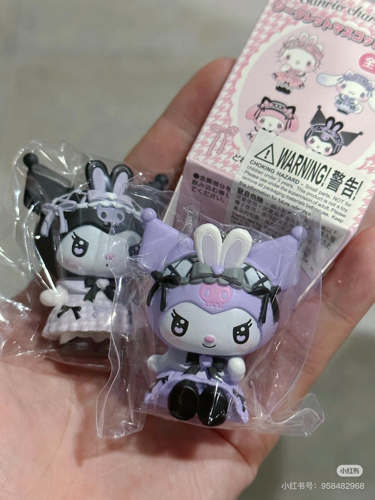 Sanrio三丽鸥｜Secret Mascot - Charm Keychain - Dream Ribbon Blind Box（a box of 8）梦幻蕾丝蝴蝶结千鸟格女仆地雷系玩偶挂件盲盒/全8种｜1枚入