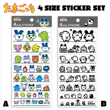 Tamagotchi拓麻歌子｜Picture Book Sticker电子宠物角色复古豪华贴纸｜约175×90×1mm