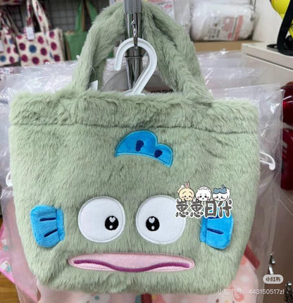 Sanrio三丽鸥｜Characters Fur Tote Bag星星眼可爱角色毛茸茸手提托特包｜约高20cm×底宽20cm×顶30cm