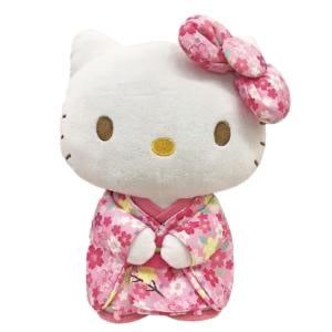 Sanrio三丽鸥｜粉色樱花和服站姿Hello Kitty｜L号约28 x 20 x 10 cm