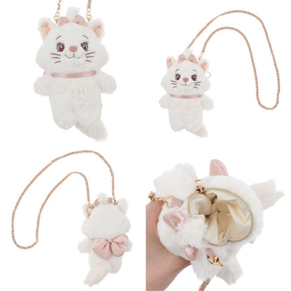 Disney迪士尼｜Fluffy Plush Shoulder Bag Cinderella Pochette毛茸茸路西法猫/玛丽猫毛绒玩偶链条包/斜挎包｜縦約21×横17.5×厚み7.5(cm