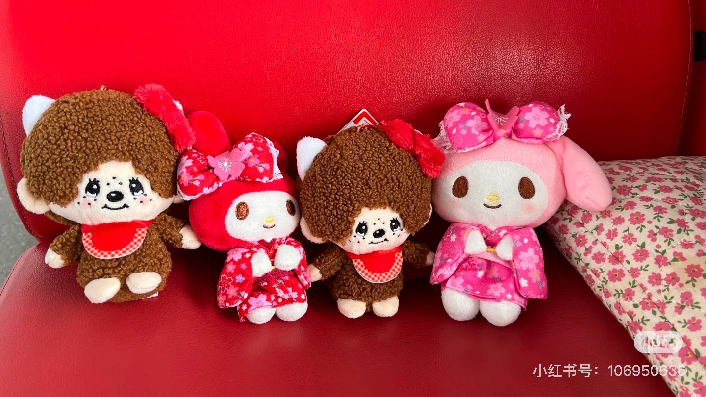 Monchhichi｜Monchichi × Sanrio Plush Toy - Hello Kitty｜125×181×100mm approx.