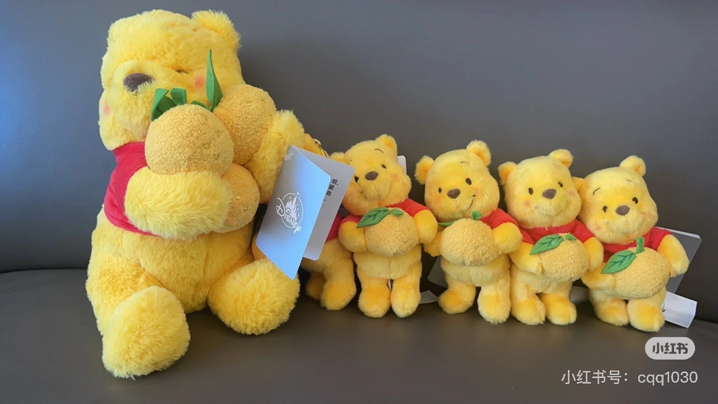 Disney迪士尼｜Winnie the Pooh stuffed toy (S) YUZU POOH柚子噗噗2023限定小熊维尼毛绒公仔｜s号｜约25*20cm