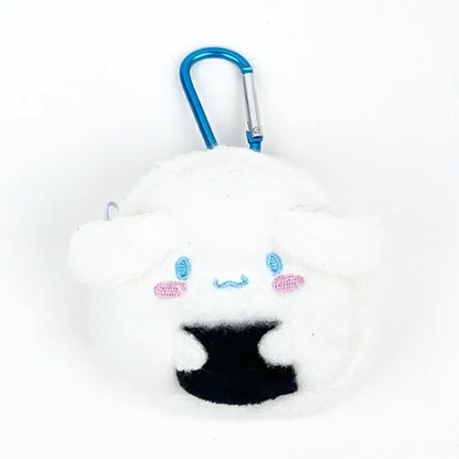 Sanrio三丽鸥｜Mascot Mini Pouch with Carabiner  / Rice Ball饭团毛绒登山扣零钱包挂件/包挂｜约75×80×40mm