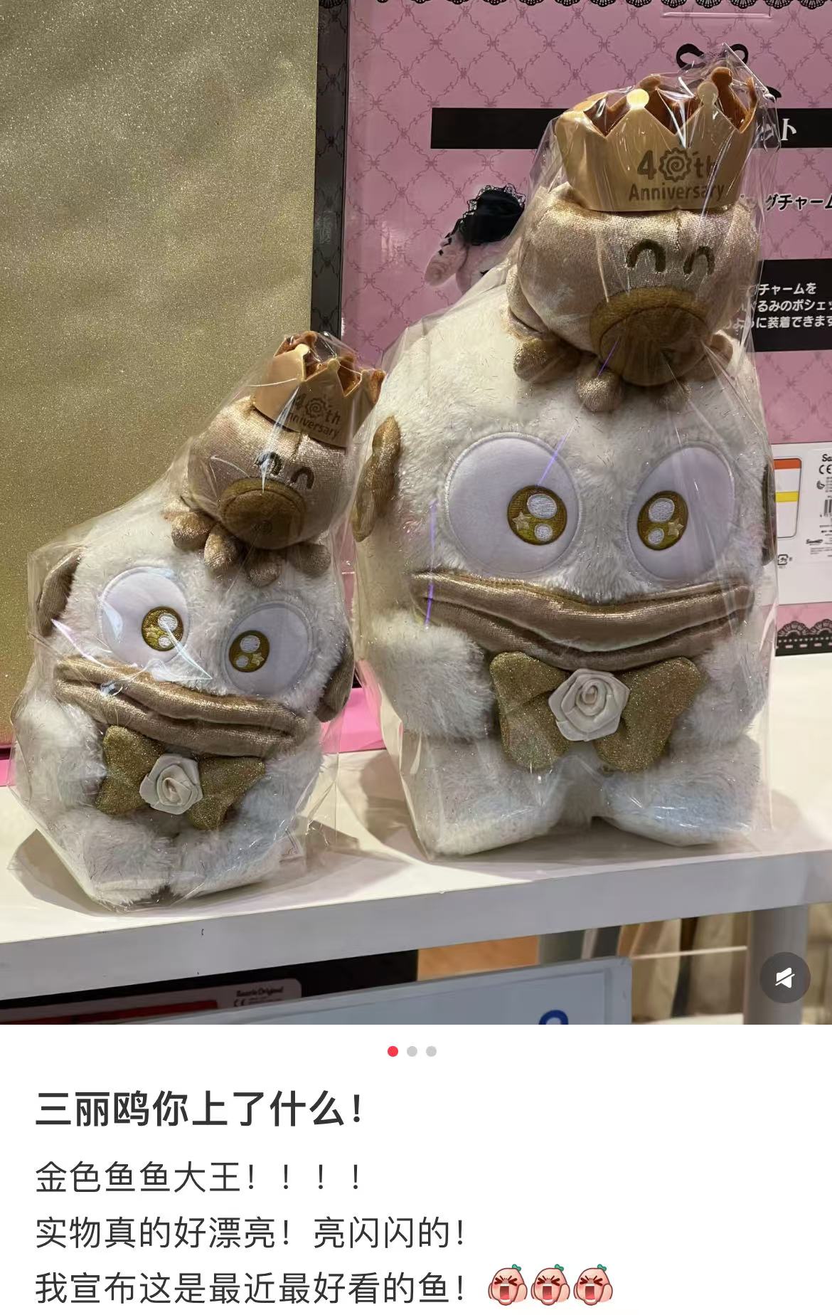 Sanrio｜Hangyodon 40th Anniversary Golden Birthday Plush Dolls/Plush Toy S｜H25×W17×D16cm approx.