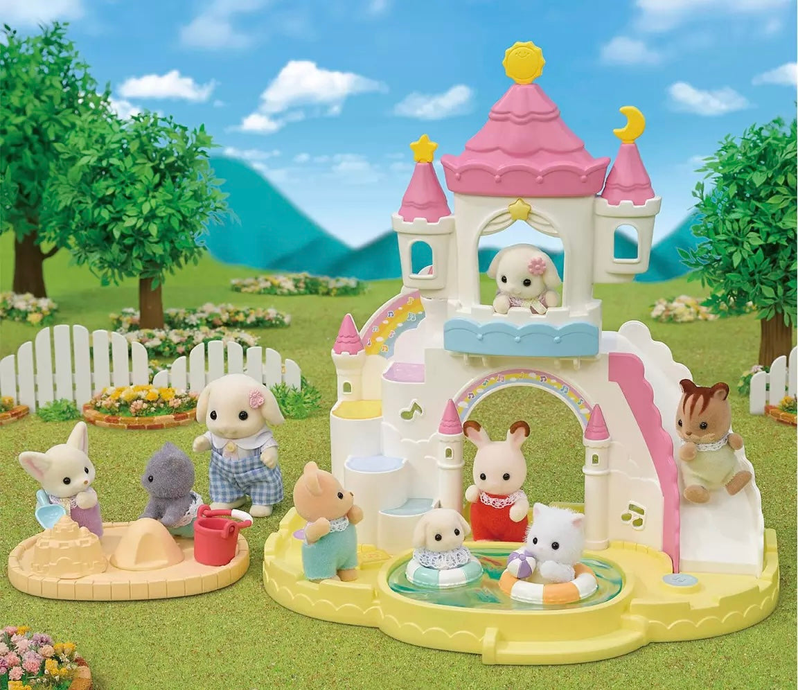 SylvanianFamilies森贝儿家族｜Nursery Sandbox &amp; Pool/Flora Rabbit幼儿园沙盘和泳池+垂耳兔站宝套组/玩具/过家家5746