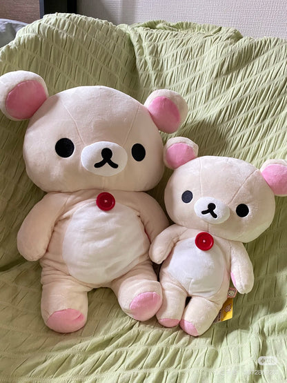 Rilakkuma轻松熊｜Korilakkuma Plush Doll M BASIC RILAKKUMA Favorite Things San-X超好摸轻松熊/小白熊毛绒玩偶公仔抱枕/靠垫｜约370×320×150mm