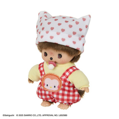 Monchhichi｜Monchhichi x Hello Kitty Plush Dolls｜H15 x W10 x D6.5cm approx.