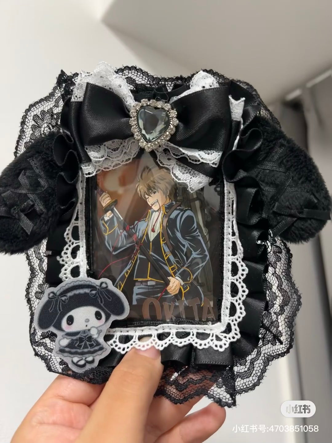 Sanrio三丽鸥｜Trading Card Holder / Enjoy Idol Gothic Night Party享受偶像哥特之夜派对黑色偶像应援钥匙扣卡包/照片挂｜约13×2×15cm