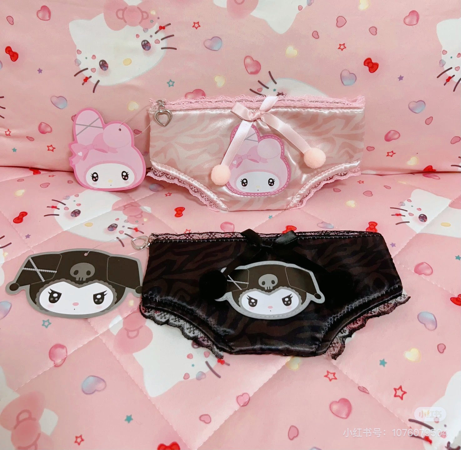 Sanrio三丽鸥｜Sanrio Flat Pouch - Twin Idol 偶像系列内裤造型收纳包/化妆包｜約19.5×1×10.5cm