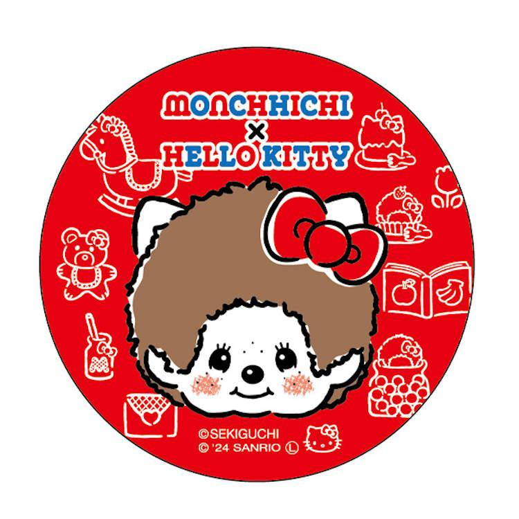 Monchhichi｜Sanrio Hello Kitty Can Badge Pin｜Φ58×4mm approx.