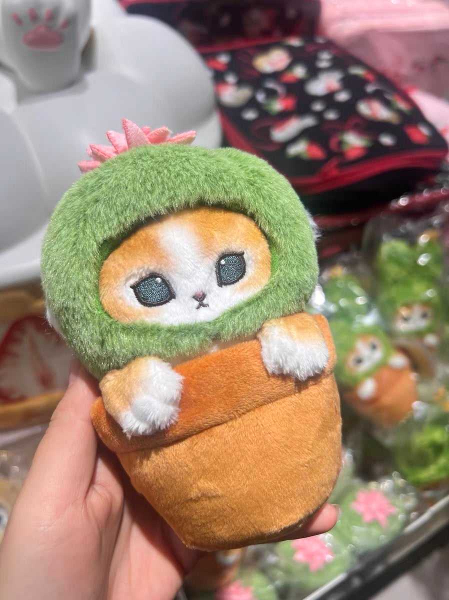 Mofusand｜Plant Plush Toy - Cat / Cactus with Flowers鲨鱼猫盆栽系列仙人球毛绒玩偶｜约160×115×100mm