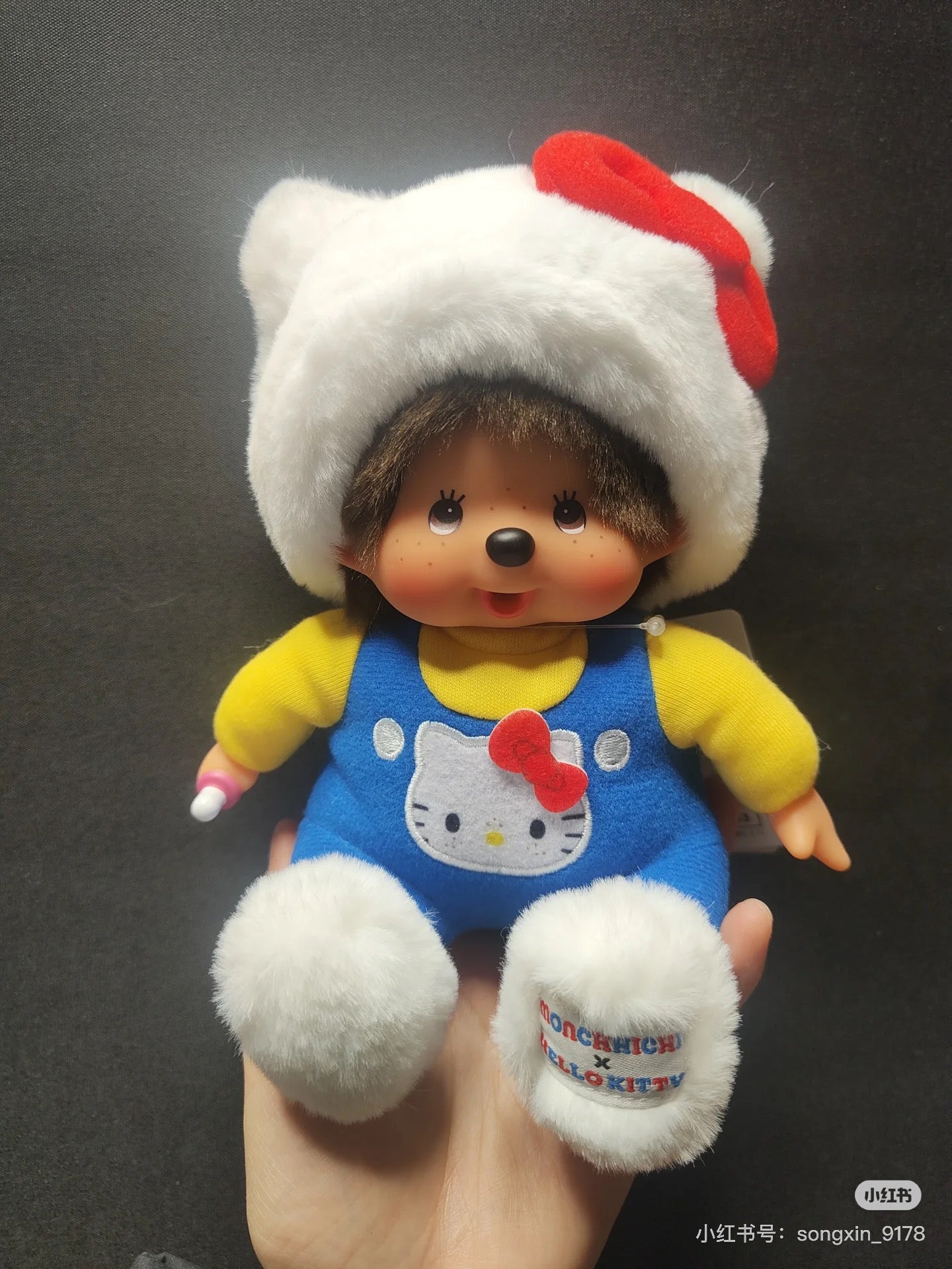 Monchhichi｜Hello Kitty x Monchhichi Big Face Plush Toy｜H18×W10×D7.5cm approx.