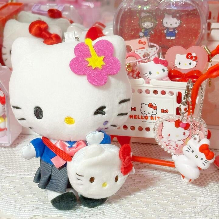 Sanrio三丽鸥｜Avail联名50周年限定平成辣妹高校制服短裙Hello kitty玩偶挂件/包挂