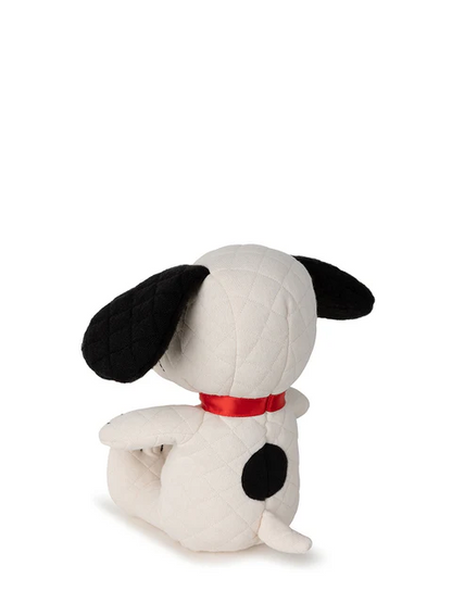 Snoopy史努比｜BON TON TOYS-Snoopy Quilted Jersey in giftbox | Cream奶油色绗缝格纹坐姿迷你毛绒玩偶礼盒装/公仔