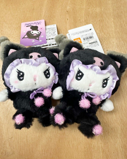 Sanrio三丽鸥｜Nakajima Sanrio Mascot- Kuromi / Black Cat Baby库洛米生日黑猫系列毛绒玩偶挂件/包挂/巨好rua｜约6.5 x 14.1 x 16.0cm