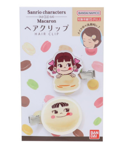 Sanrio三丽鸥｜HASEPRO Sanrio Macaron Hair Clip Peko-chan可爱角色马卡龙亚克力发夹/刘海夹/1对｜约40×40×3mm