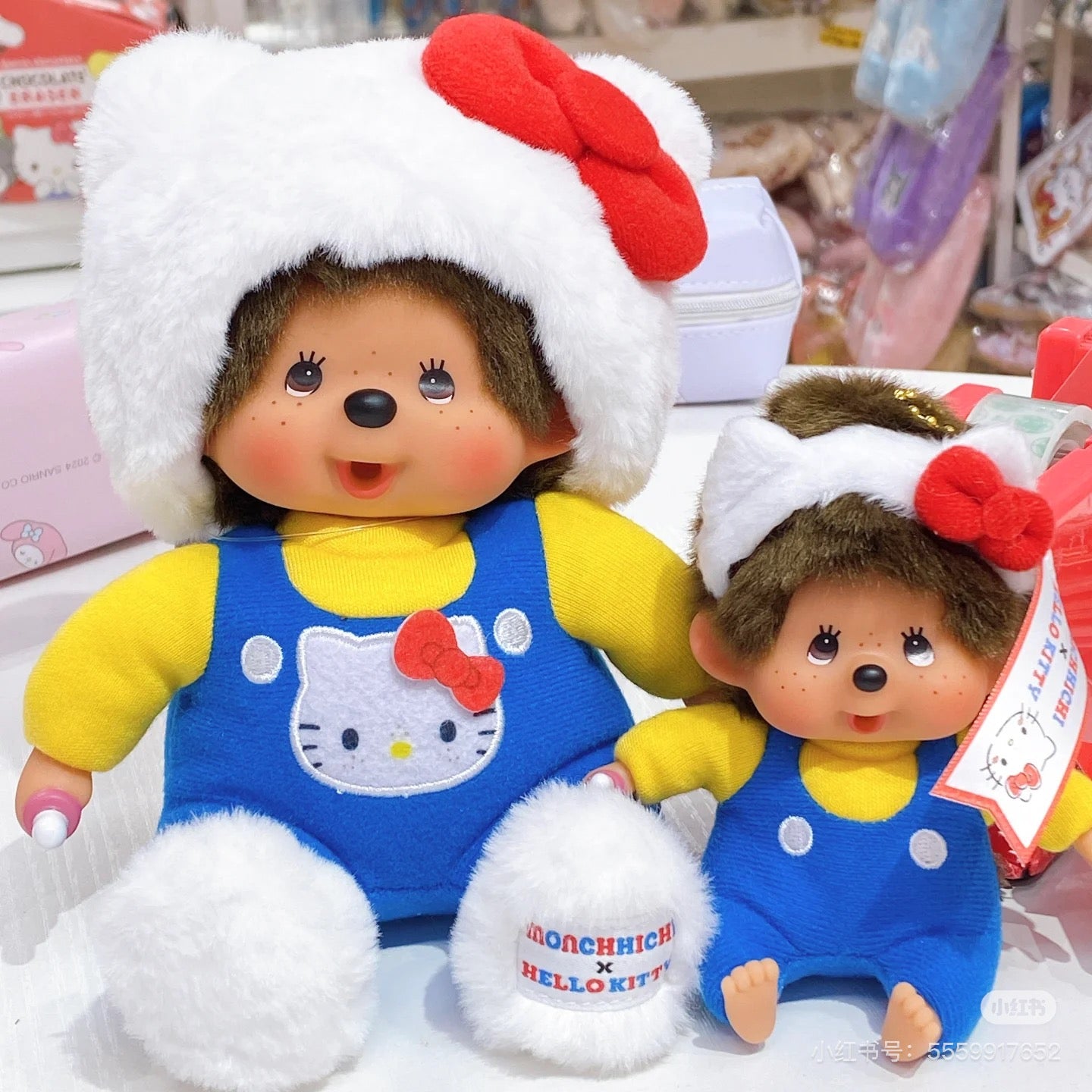 Monchhichi｜Hello Kitty x Monchhichi Big Face Plush Toy｜H18×W10×D7.5cm approx.