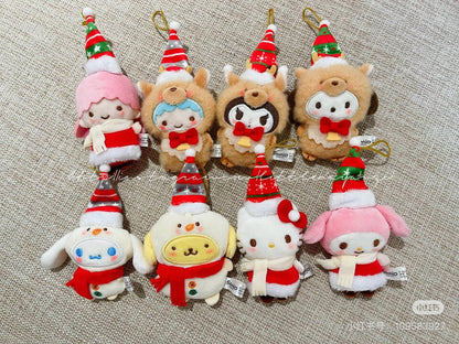 Sanrio三丽鸥｜Secret Mascot Brooch - Christmas 2024 Blind Box圣诞限定毛绒玩偶挂件胸针盲盒/全8种｜1枚入