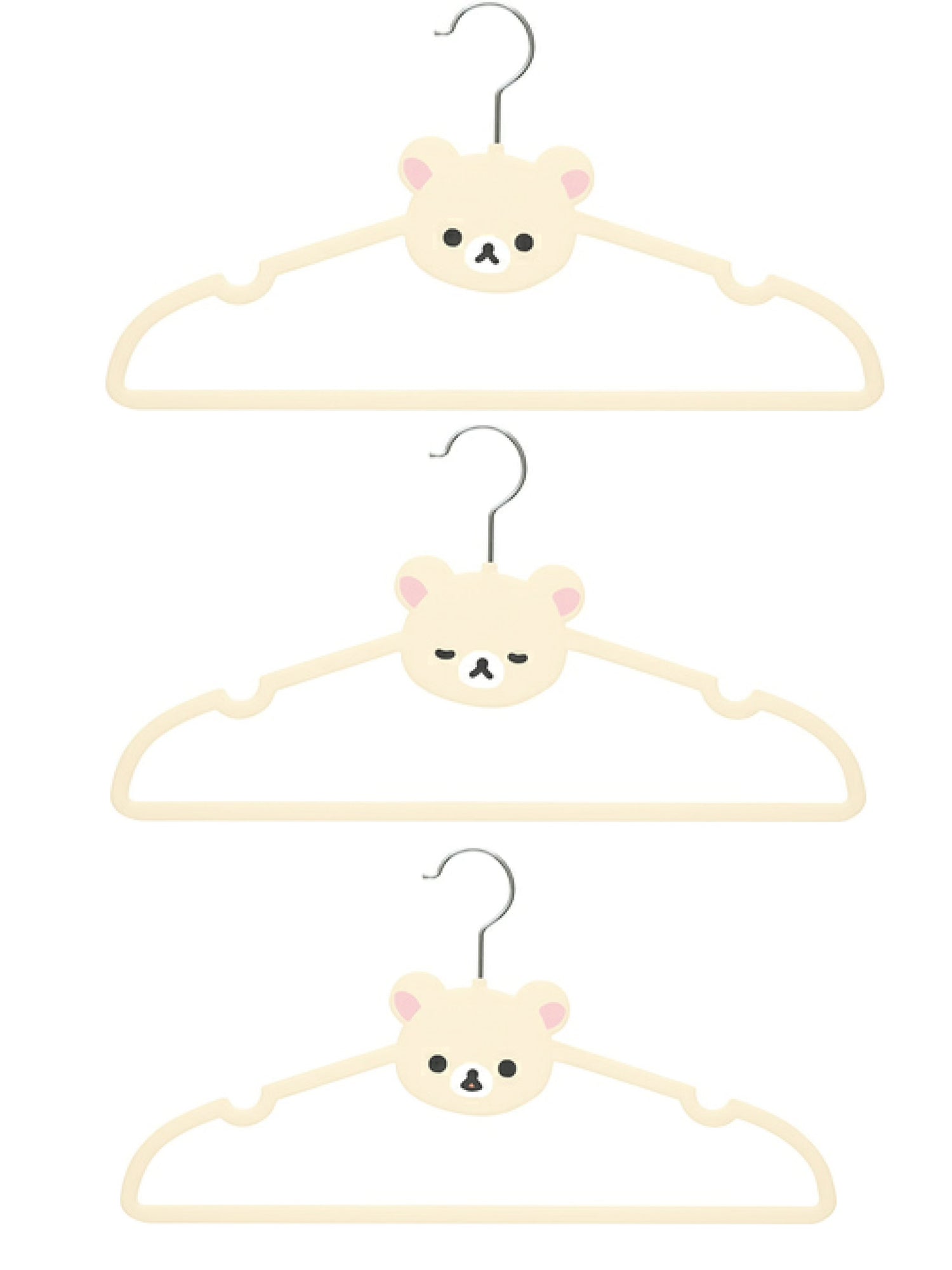 Rilakkuma轻松熊｜ Favorite Things - 3x Hanger Set San-X最喜欢的东西系列可爱熊头PP衣架/每个表情不同/3件1组｜约220 x 410 x 5 mm