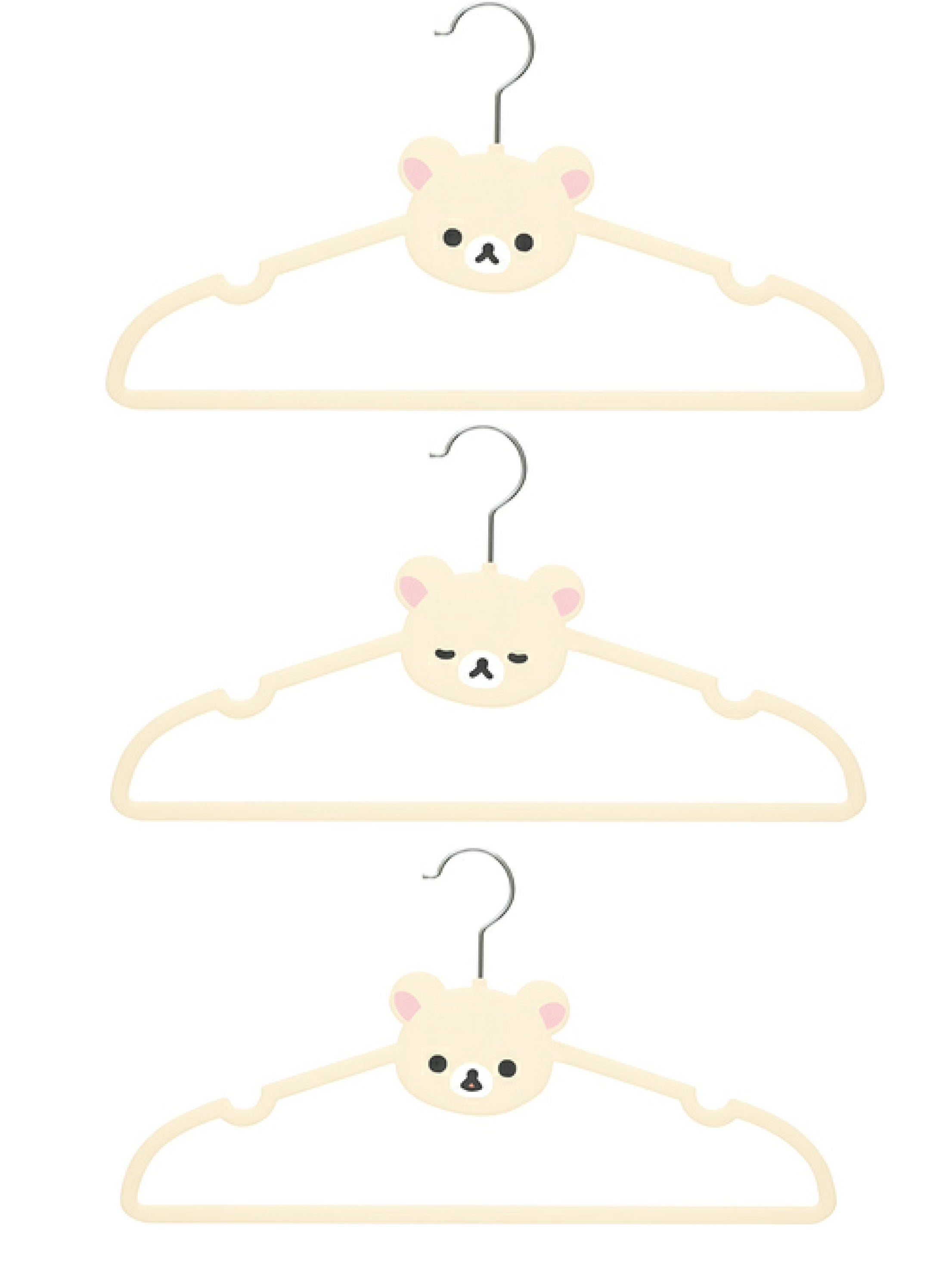 Rilakkuma轻松熊｜ Favorite Things - 3x Hanger Set San-X最喜欢的东西系列可爱熊头PP衣架/每个表情不同/3件1组｜约220 x 410 x 5 mm