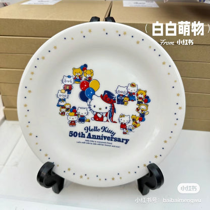 Sanrio｜50周年限定Hello Kitty一直在你身边系列餐盘｜约200×20mm