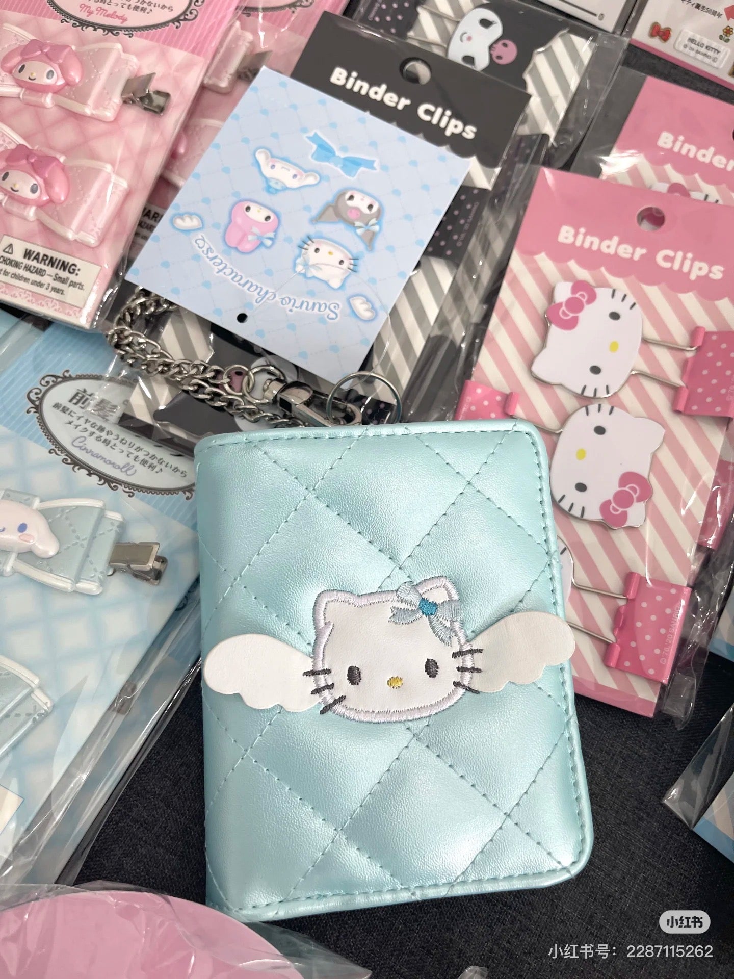 Sanrio三丽鸥｜Sanrio Original Bi-fold Card Case  / Dreaming Angel水色天使爱神系列蓝色卡包｜约W9×D1.5×H10.8cm