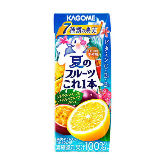 Kagome｜柠檬菠萝热情果等无添加果蔬混合饮料/砂糖/甜味剂不使用｜200ml【24.02.17】