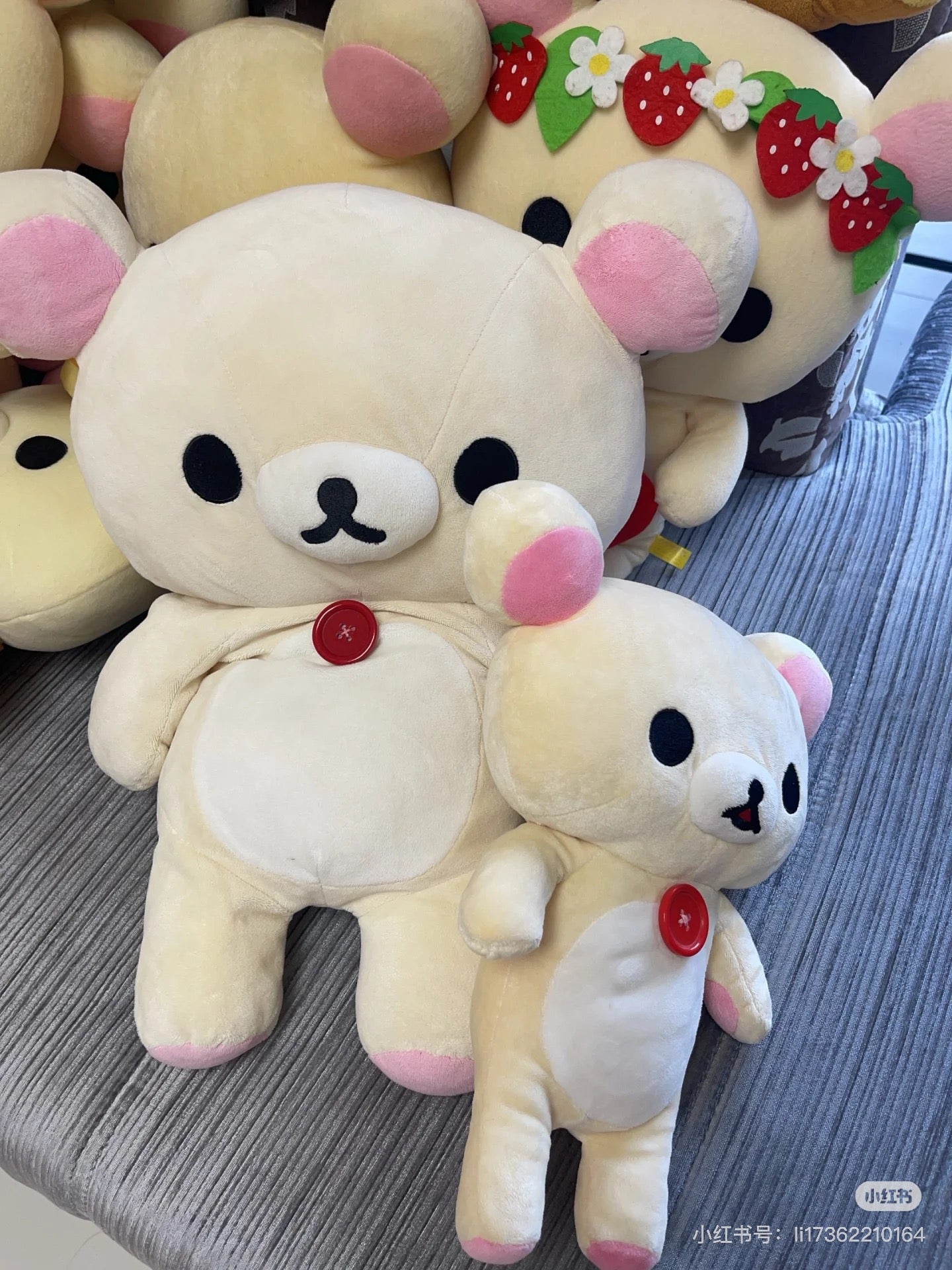 Rilakkuma轻松熊｜San-X Plush Doll Rilakkuma Korilakkuma-Size L超好抱大号小白熊毛绒玩偶/公仔｜约450x350x160mm