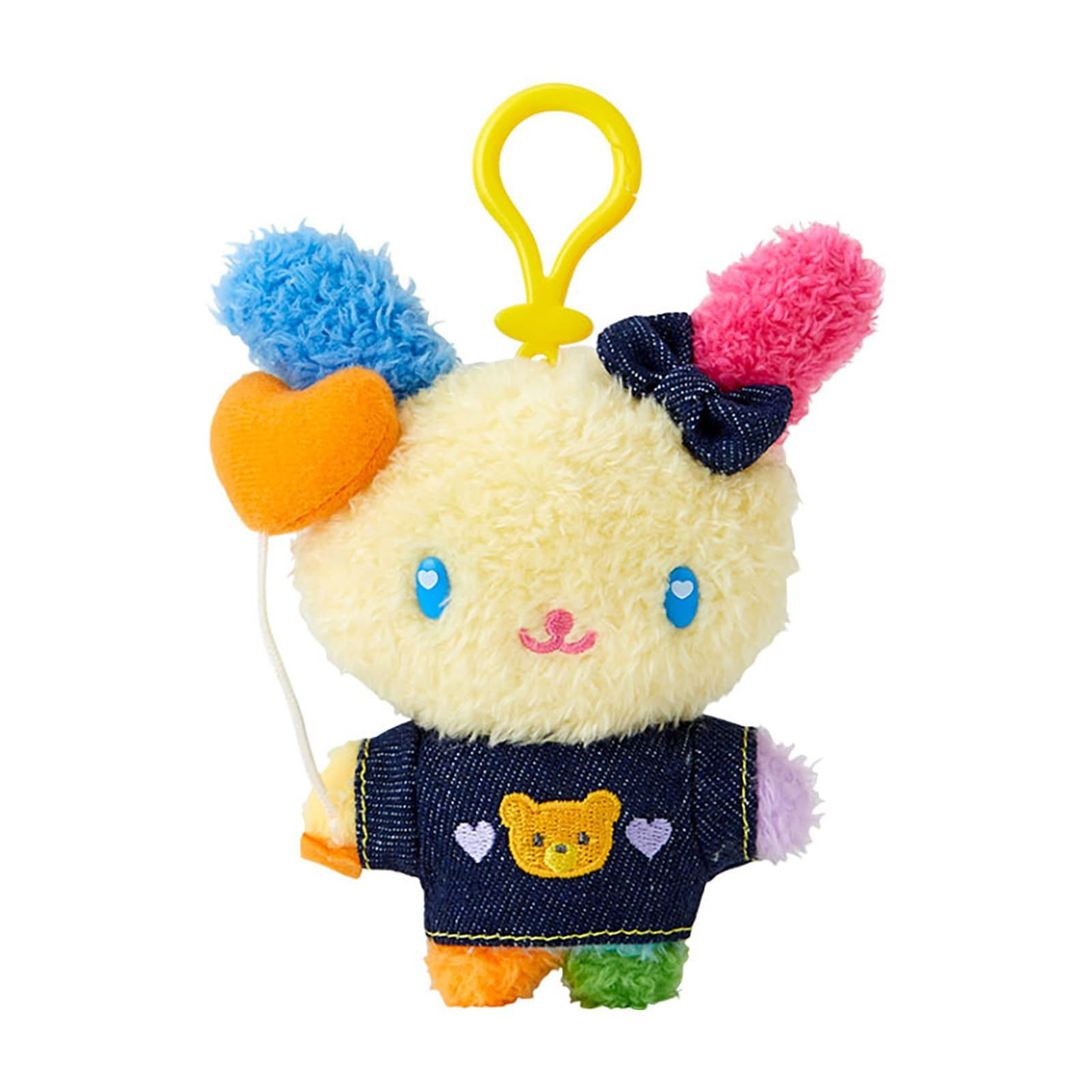 Sanrio三丽鸥｜Mascot Holder Denim Patch Plush Keychain 牛仔丹宁贴布系列可爱角色毛绒挂件/包挂｜约11.7 x 10.2 x 4.5cm